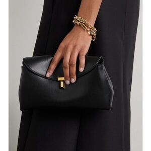 Toteme T lock leather clutch